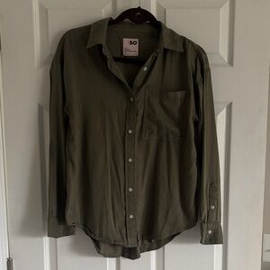 SO The Favorite Button-down Shirt Olive Green